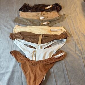 Skims Panties Lot Womens 3X Multicolor High Leg Thong Underwear Stretch Assorted